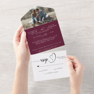 Invitación Todo En Uno Personalizado de fotografía moderno y elegante Bod