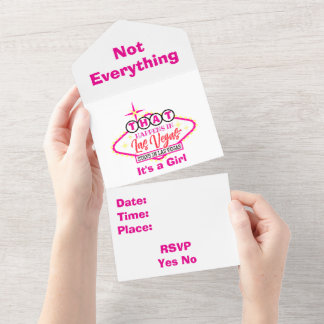 Invitación Todo En Uno Personalizado es un Chica Las Vegas
