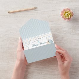 Invitación Todo En Uno Personalizado Personalizado Baby Boy Giraffe Invit