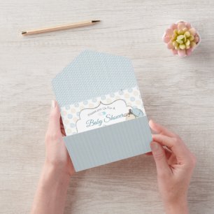 Invitación Todo En Uno Personalizado Personalizado Baby Boy Giraffe Invit