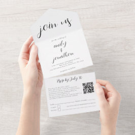 Invitación Todo En Uno Personalizado Únete Al Código QR De Us Guión Moder