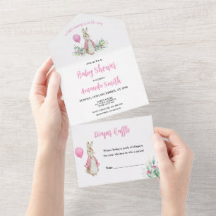 Invitación Todo En Uno Peter Rabbit Baby Shower