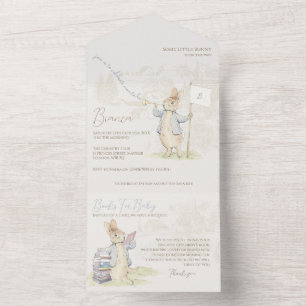 Invitación Todo En Uno Peter the Rabbit Algún conejo Baby Shower