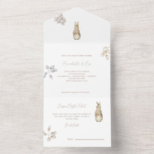 Invitación Todo En Uno Peter the Rabbit Fall en el invierno de otoño en B