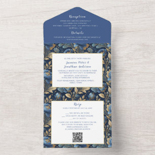 Invitación Todo En Uno Pink Magnolia Blossom