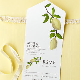Invitación Todo En Uno Pintura de limones frescos de cítricos Mediterráne