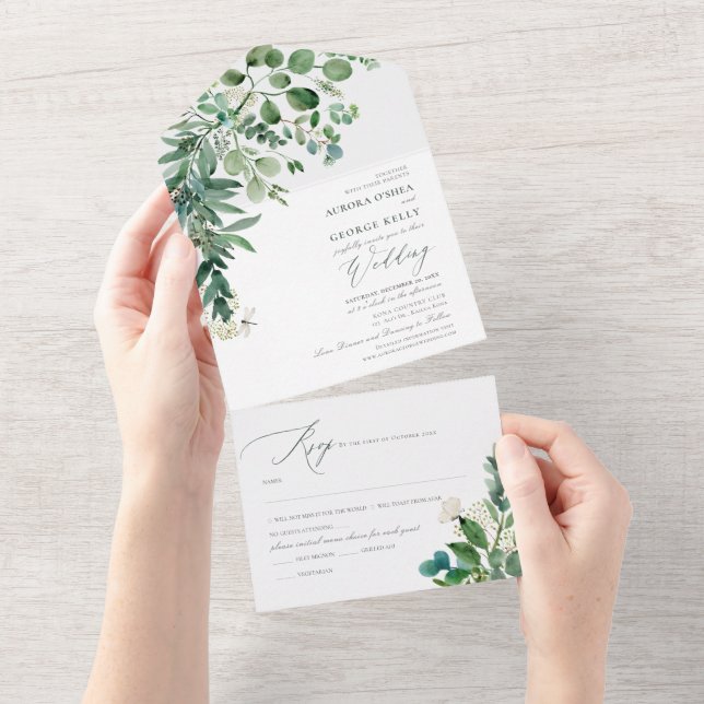 Invitación Todo En Uno PixDezines H2 Gum Eucalyptus (desgarro)