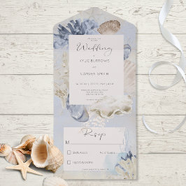Invitación Todo En Uno Playa Rustic Blue Ocean Beach No Dinner
