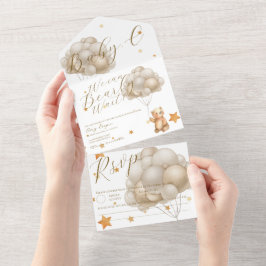 Invitación Todo En Uno Podemos Esperar Los Globos Baby Shower