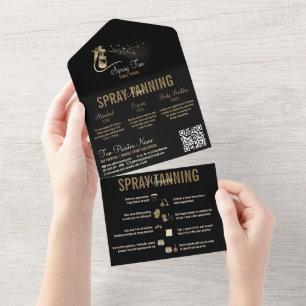 Invitación Todo En Uno Precios del servicio de bronceado por spray