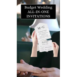 Invitación Todo En Uno PRESUPUESTO Boda monocromo mínimo