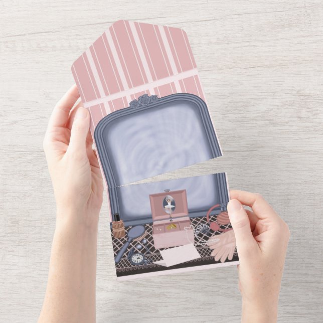 Invitación Todo En Uno Promesa Rosa - Espejo Vacío (desgarro)