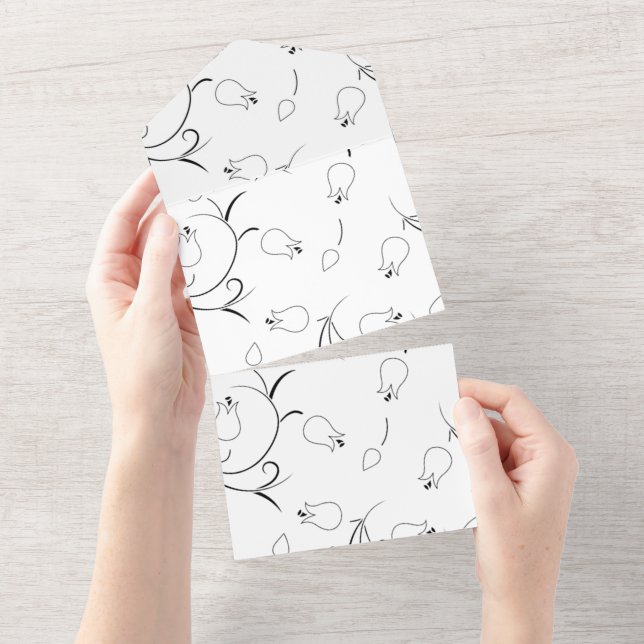 Invitación Todo En Uno Punto, ganso gris (desgarro)