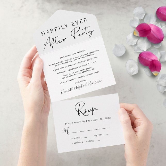 Invitación Todo En Uno Recepción de Boda Feliz Para Siempre (Subido por el creador)