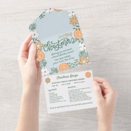 Invitación Todo En Uno Receta de Recetas para Navidades de Encantamiento