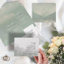 Reflexiones de color de agua Boda Sage ID774