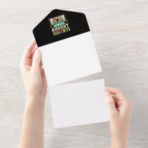 Invitación Todo En Uno Regalo de cumpleaños 51 agosto Vintage 1971 51 año