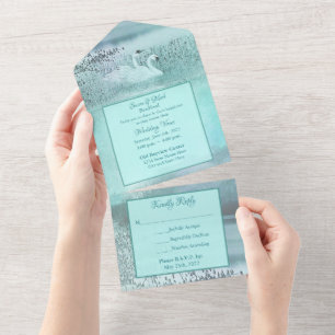 Invitación Todo En Uno Renovando votos matrimoniales cisnes en la natural