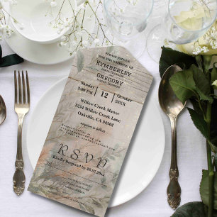 Invitación Todo En Uno Resumen blando Neutral Minimalista botánico