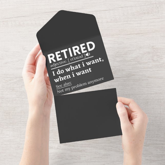 Invitación Todo En Uno retired definition, funny retirement, retired (desgarro)