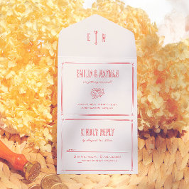 Invitación Todo En Uno Retro Love Struck Hand Written Cupid Photo Wedding