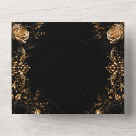 Invitación Todo En Uno Romance Dorado de Medianoche