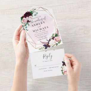 Invitación Todo En Uno  Romantic summer garden flowers wedding