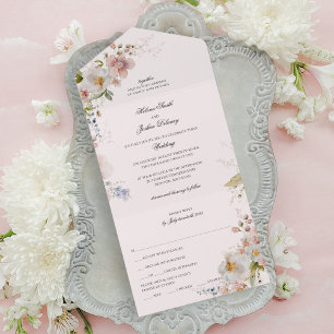 Invitación Todo En Uno Romántico look de primavera floral todo en uno