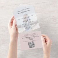 Rosa moderno foto Minimalista código QR RSVP
