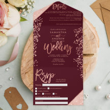 Rosa purpurina de oro confetti burgundy boda
