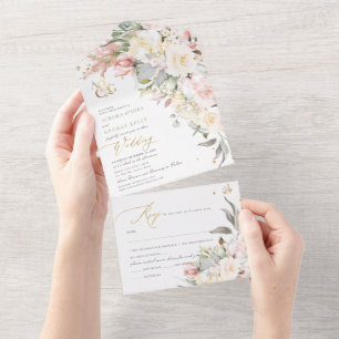 Invitación Todo En Uno Rosas de PixDezines H2 Rubor Alabaster Cream