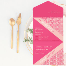 Invitación Todo En Uno Rosas geométricos rojaron todo en una sola invitac