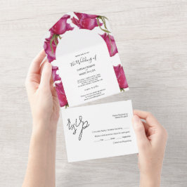 Invitación Todo En Uno Roses Roses Roses Roses Roses Rojos Pintados A Man