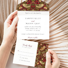 Invitación Todo En Uno RSVP de los ladrones de fresa que rompen todo en u