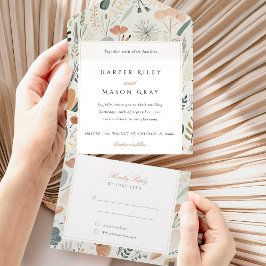 Invitación Todo En Uno RSVP todo en uno de mediados de siglo