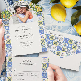 Invitación Todo En Uno RSVP y Boda mediterráneo ruso de Lemon Grove