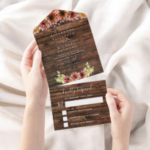 Rustic Otoño Fall Sunflowers Wedding RSVP