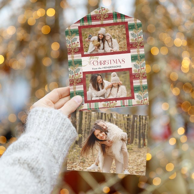 Invitación Todo En Uno Rústica Feliz Navidad Placa Botánica 2 Foto (Subido por el creador)