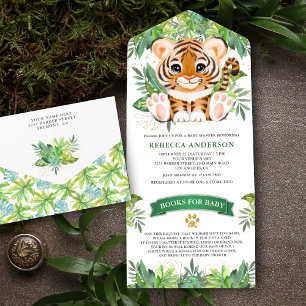 Invitación Todo En Uno Safári de Jungla Tropical Fiesta de Cumpleaños del