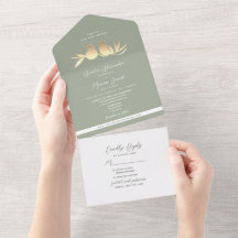 Sage Green Gold Lovebirds Wedding