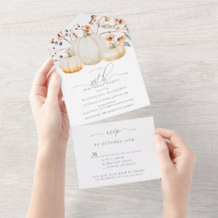 Invitación Todo En Uno Saltos de la Calabaza de la Fiesta del Cumpleaños 