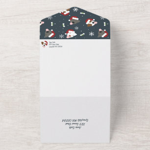 Invitación Todo En Uno Santa Dog - Felices Fiestas De Aluminio Todo En Un