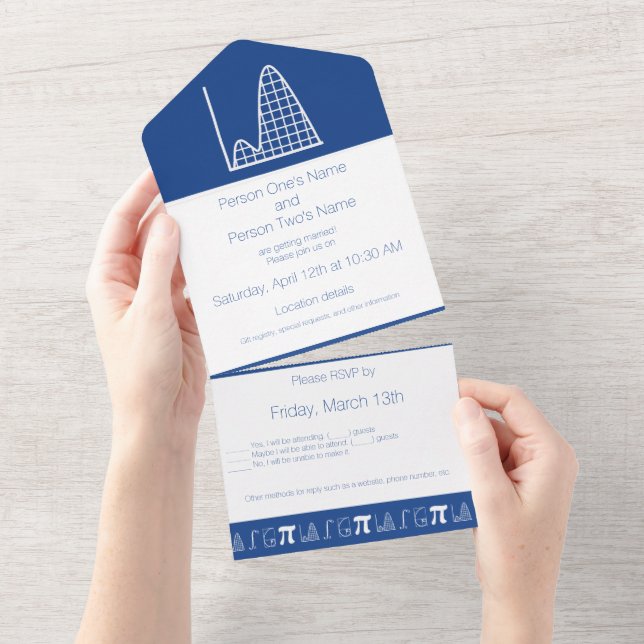 Invitación Todo En Uno Se Suma en Azul (desgarro)