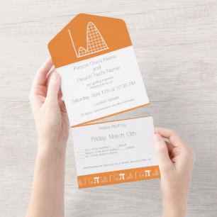 Invitación Todo En Uno Se Suma en Naranja