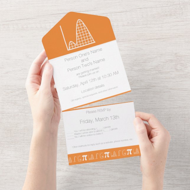 Invitación Todo En Uno Se Suma en Naranja (desgarro)