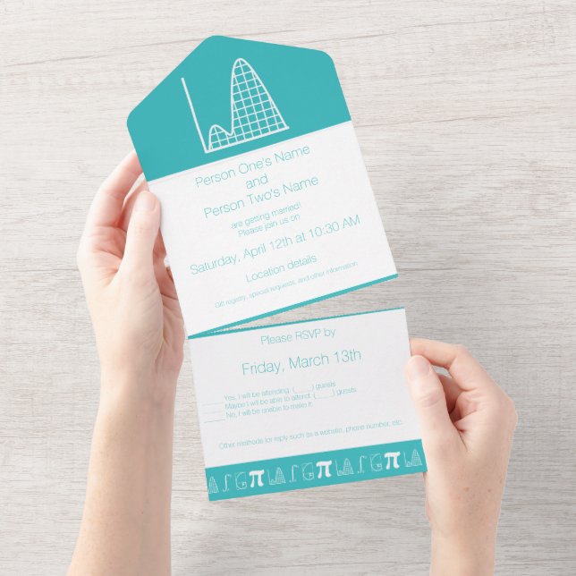 Invitación Todo En Uno Se Suma en Turquesa (desgarro)