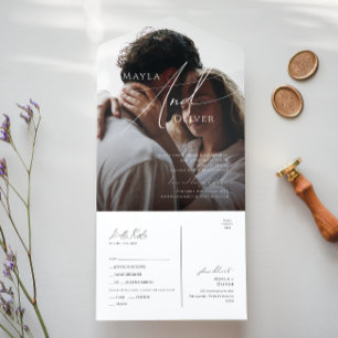 Invitación Todo En Uno Secuencia de comandos caprichosos sellar fotos y e