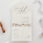 Invitación Todo En Uno Sello casual y envío simple de flor silvestre Beig<br><div class="desc">Este simple foco casual de flores silvestres beige boho y enviar una invitación "todo en uno" es perfecto para su boda de verano, simple y caprichoso. Los florales de color rosa, amarillo, naranja y dorado, brillantes y encantados, le dan a este producto el aspecto de un minimalista y elegante jardín...</div>