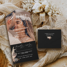 Invitación Todo En Uno Sello elegante y enviar boho | El Boda de |