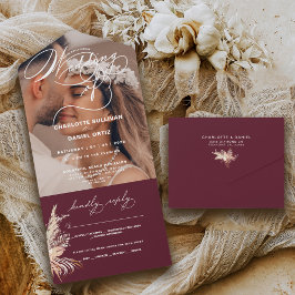 Invitación Todo En Uno Sello elegante y enviar boho | El Boda de |